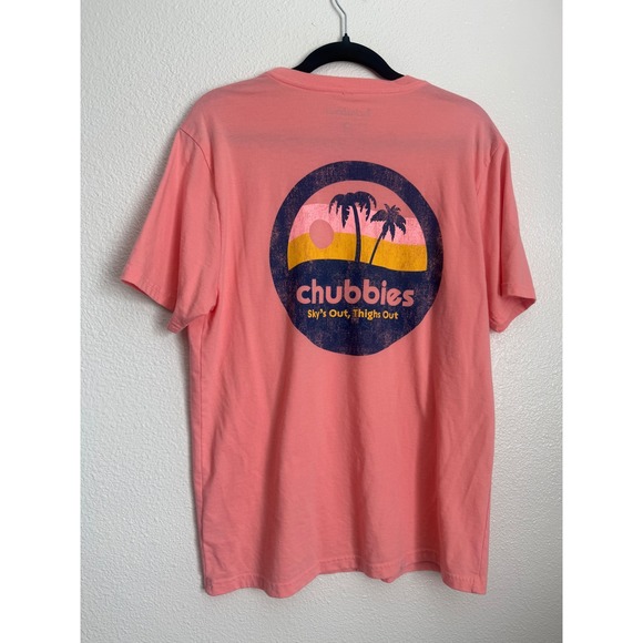 Chubbies Mens Pink Sky's Out Thighs Out Graphic Pocket T-Shirt Medium RN143198 - Picture 5 of 6